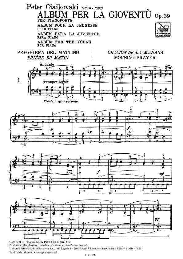 Album Per La Gioventu Op. 39 - Ed. Marciano - Per Pianoforte - pro klavír